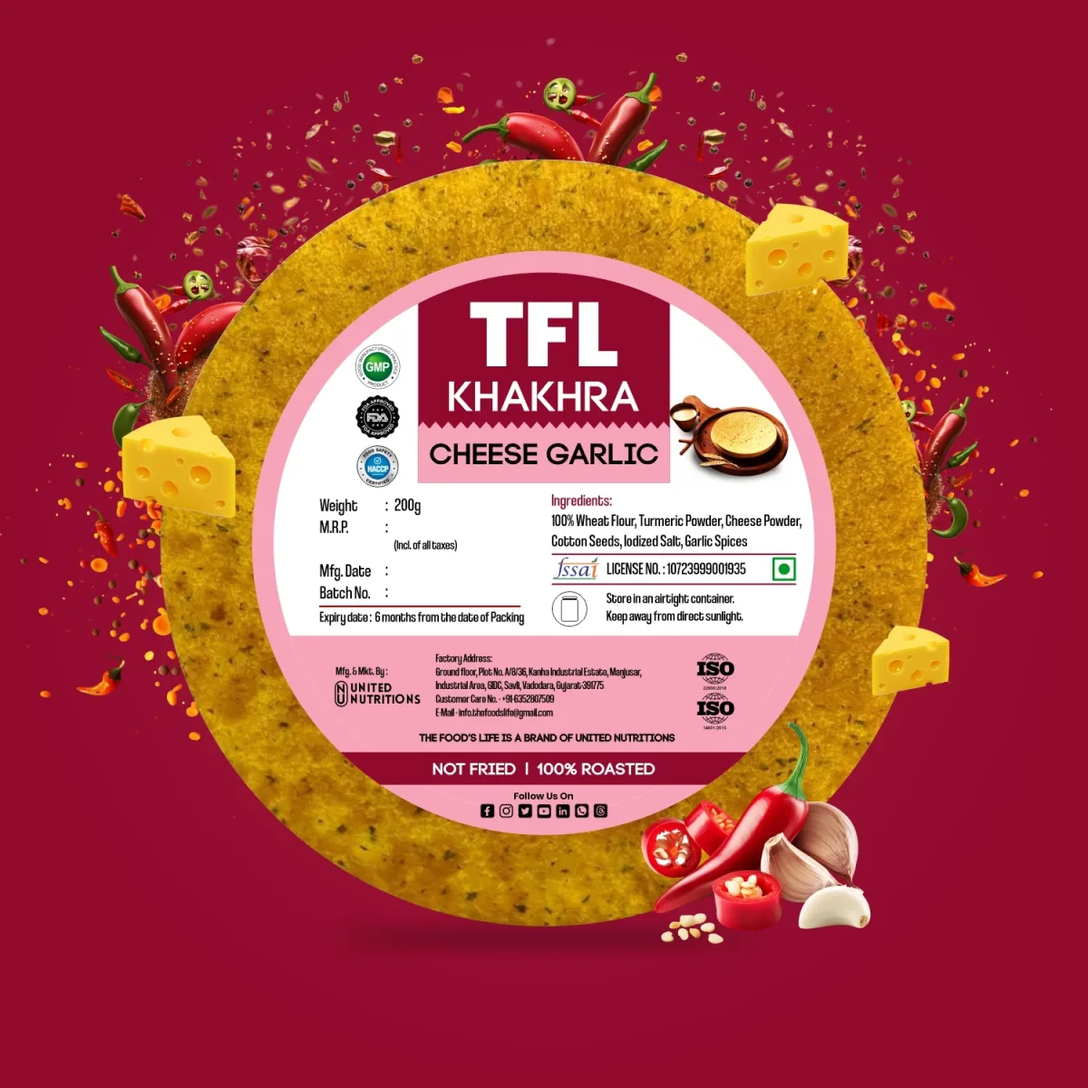 Cheese Garlic Khakhra 200 gm — view 2