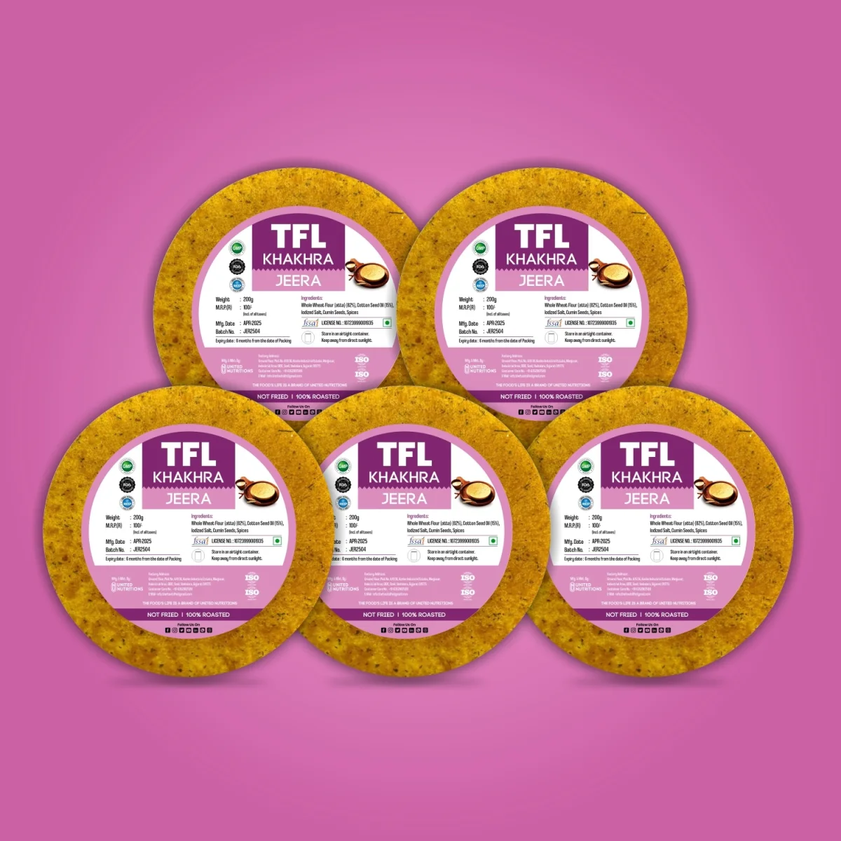 Jeera Khakhra Pack of 5 (200gm x 5) — view 2