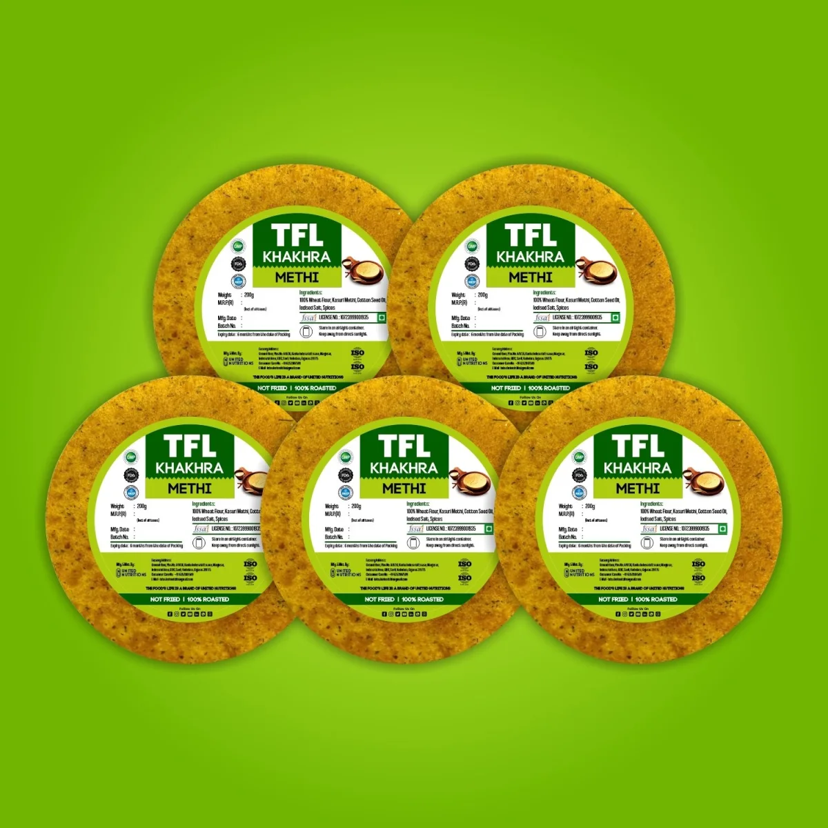 Methi Khakhra Pack of 5 (200gm x 5) — view 2