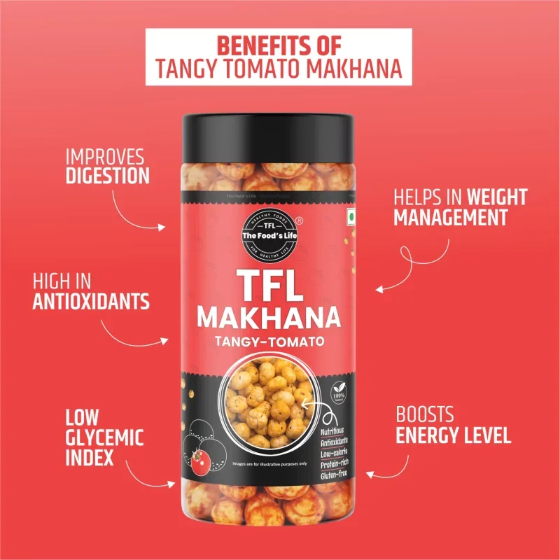 Tangy Tomato Makhana 75g – Crunchy Flavoured Fox Nuts — view 3